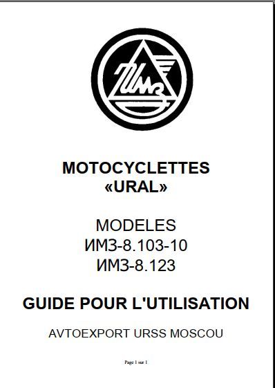 manuel d'entretien Ural en français  10 Saint-Étienne (42)