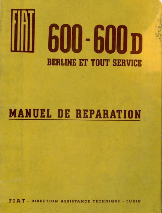 manuel de r�paration Fiat 600 D et Multipla 1962 15 Nice (06)