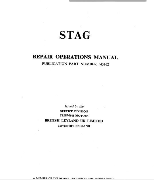 Manuel de r�paration Triumph Stag 10 Lyon 1 (69)
