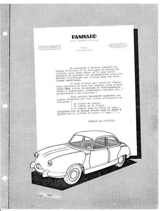 Manuels d'atelier Panhard 10 Lyon 1 (69)