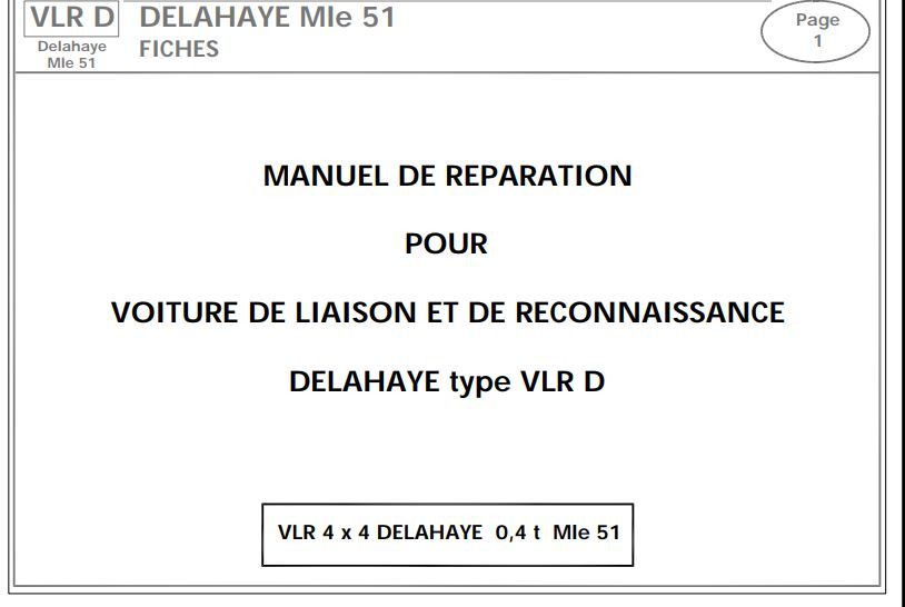 manuels de r�paration Delahaye VLR 10 Lyon 1 (69)