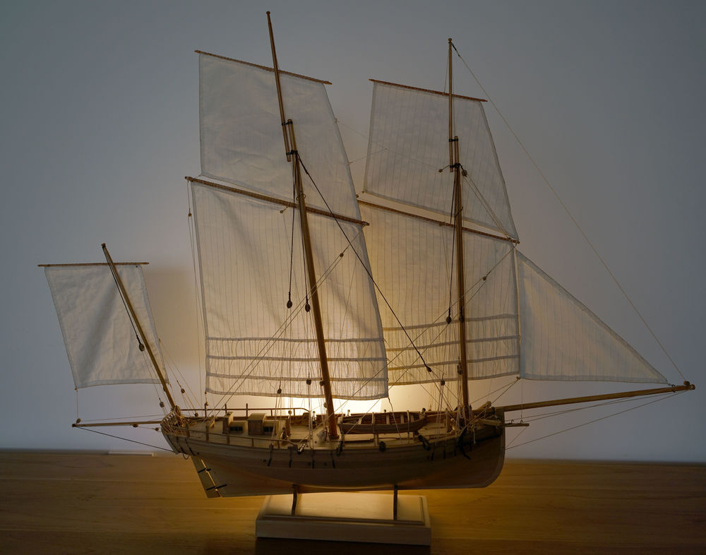 Maquette Lougre corsaire 1776 850 Herbignac (44)