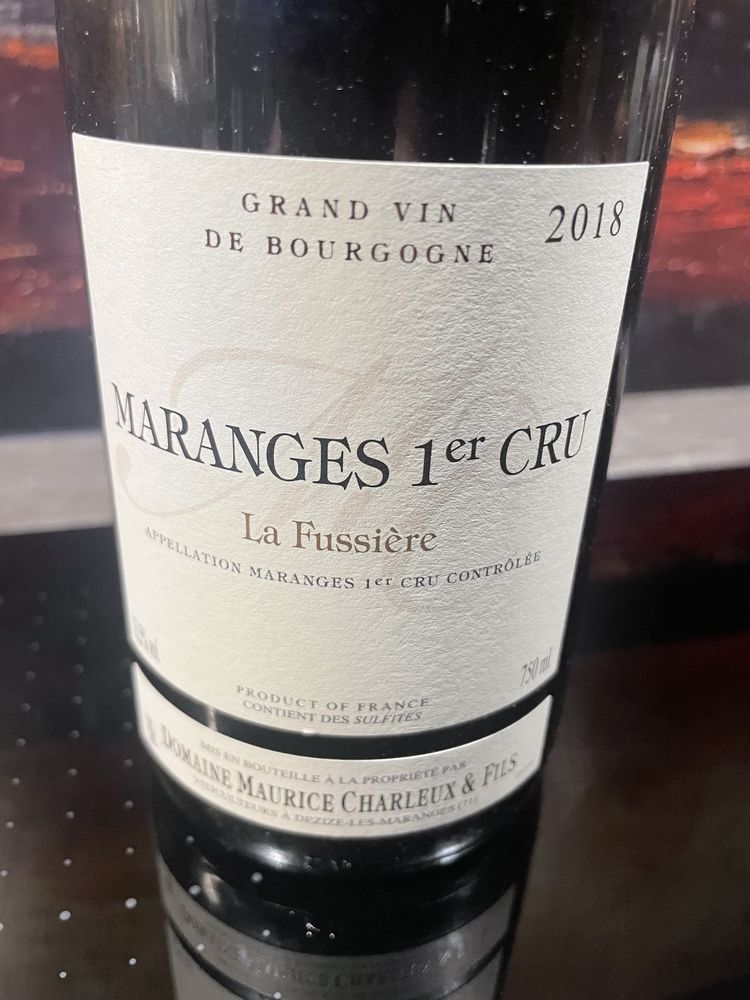 1 Bt MARANGES 1er Cru La Fussiere 2018 Domaine M.CHARLEUX 40 Vigneux-sur-Seine (91)