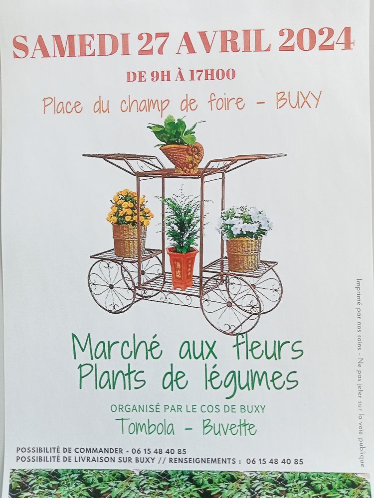 Marché aux fleurs et plants de légumes. 0 Buxy (71)