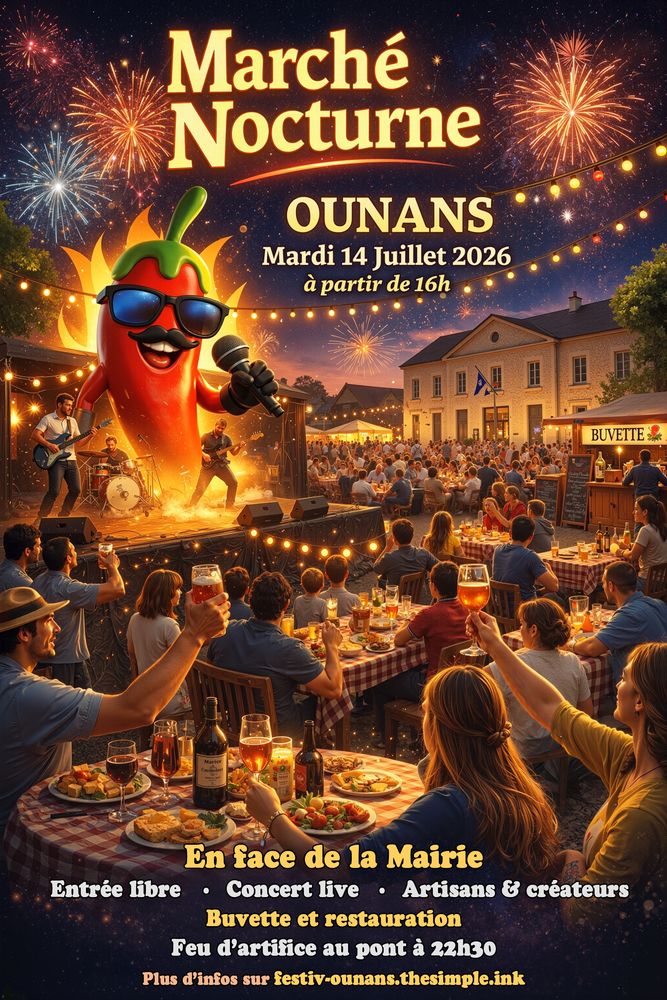 March&eacute; Nocturne le 14 juillet &agrave; Ounans 0 Ounans (39)