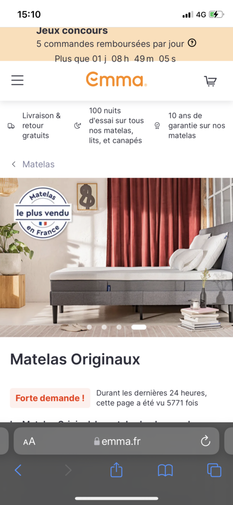 Matelas EMMA Original 140x190 400 Lyon 1 (69)