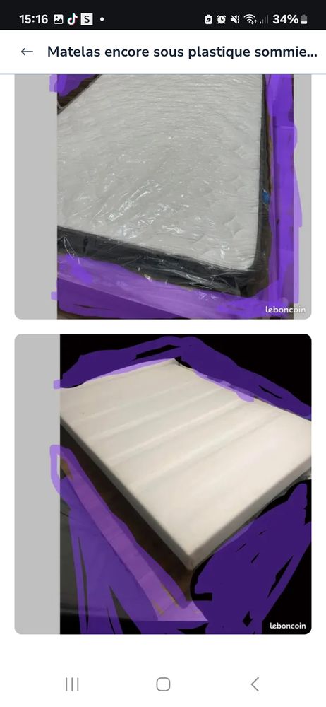 Matelas  et sommier  sous emballage  en tr�s bon �tat 140 Strasbourg (67)