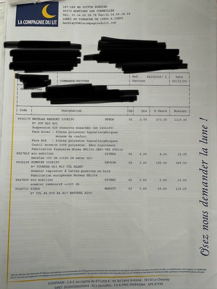 matelas + sommier 300 Cergy (95)