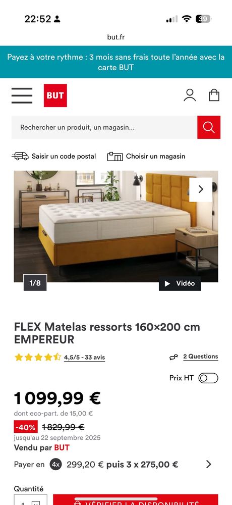 Mateles 160x200 Flex Empereur Neuf 350 Lille (59)