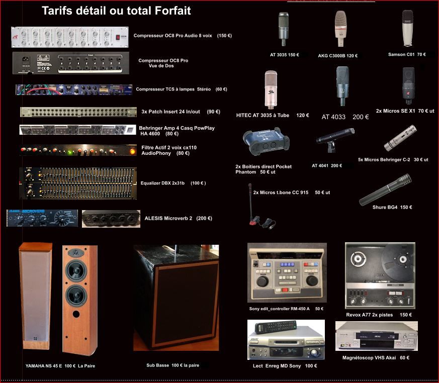 materiels studio d'enregistrement 2370 St Pierre A Champ (79)