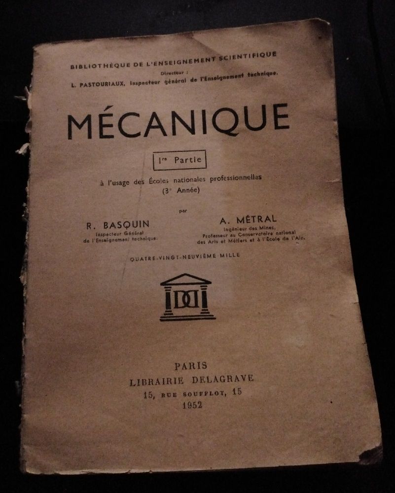 M�canique � l'usage des �coles nationales professionnelles 30 �chassi�res (03)