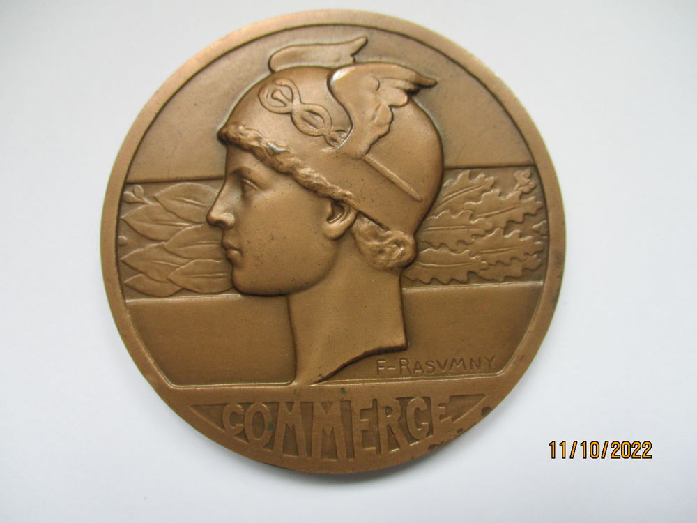M�daille en bronze COMMERCE  sign�e Raswmny poin�on  corne  5 Saint-Yrieix-la-Perche (87)