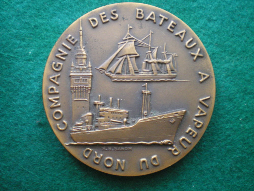 M�daille de la Compagnie des Bateaux � vapeur du Nord. 35 Caen (14)