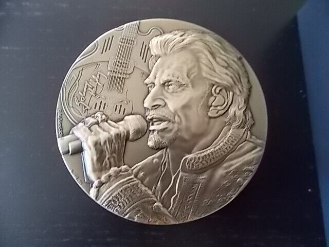 MEDAILLE JOHNNY HALLYDAY BRONZE FLORENTIN  �tat neuf  rare 359 Graulhet (81)