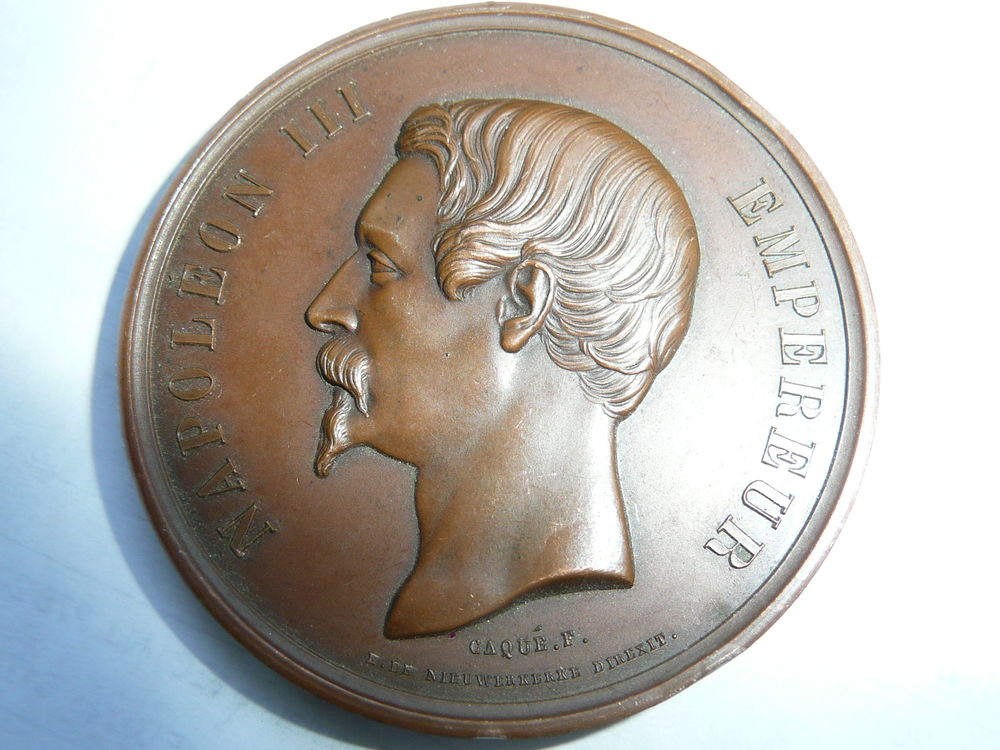 Médaille Napoléon III Tête nue 1854 en cuivre 48 Bordeaux (33)