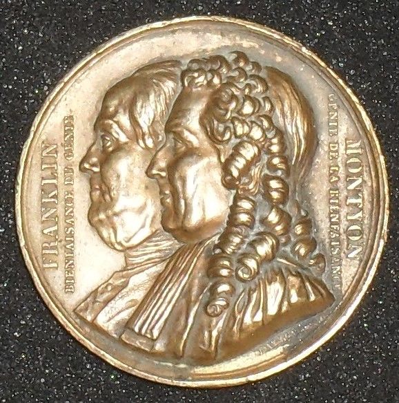 M�DAILLE DE LA SOCIETE FRANKLIN ET MONTYON - 1833 45 Montreuil (93)