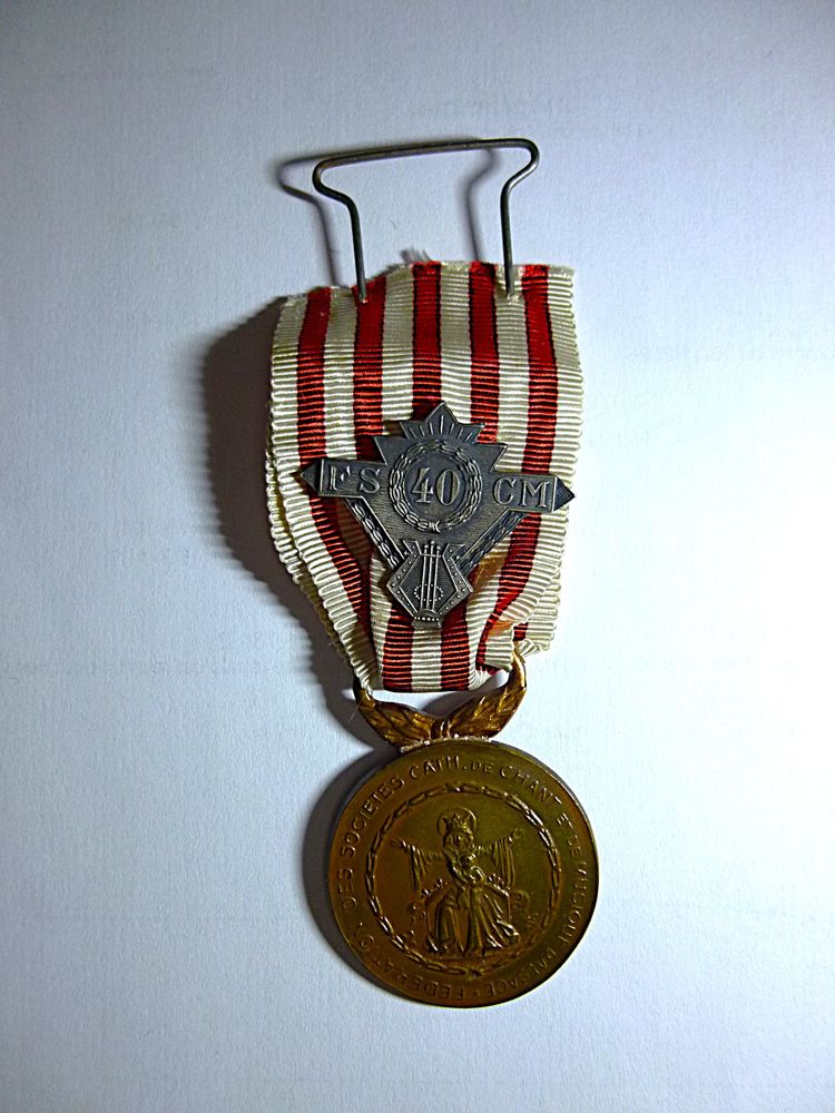 MEDAILLE DE LA SOCIETES DE CHANT ET DE MUSIQUE D ALSACE . 5 Urb�s (68)