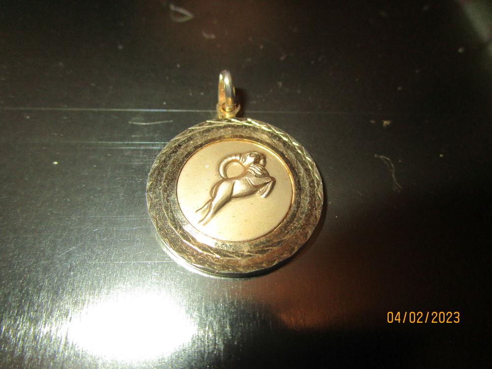 m�daillon signe du zodiaque CAPRICORNE m�tal dor� 10 Chanteloup-en-Brie (77)
