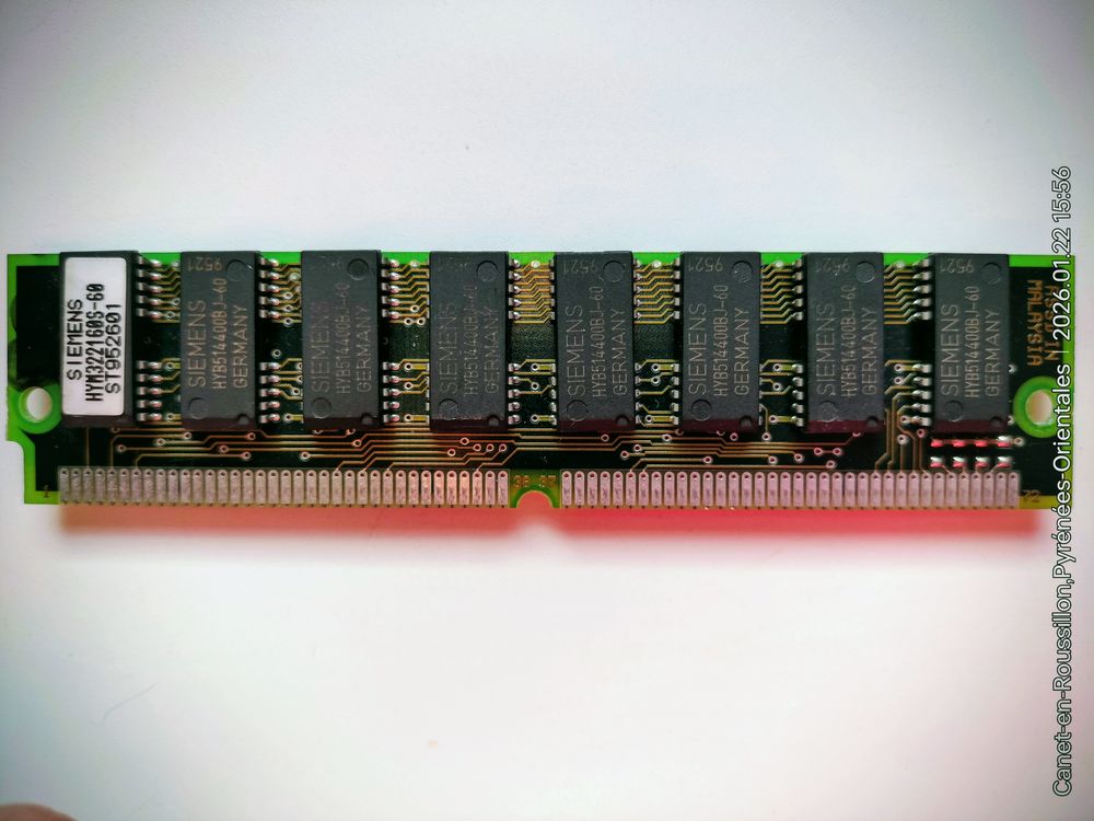 M�moire RAM  Vintage  Simm (72-pin) Siemens 8Mo-60ns 4 Canet-en-Roussillon (66)