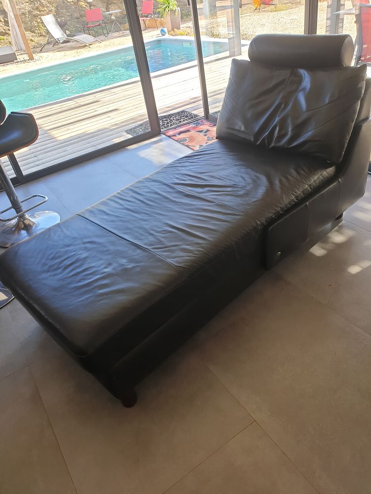 M�ridienne Stressless cuir pleine fleur noir 500 G�n�rargues (30)