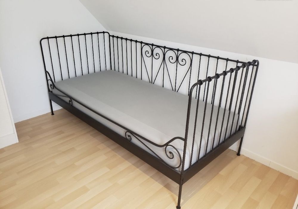 lit m�tal noir 90x200 160 La Bass�e (59)