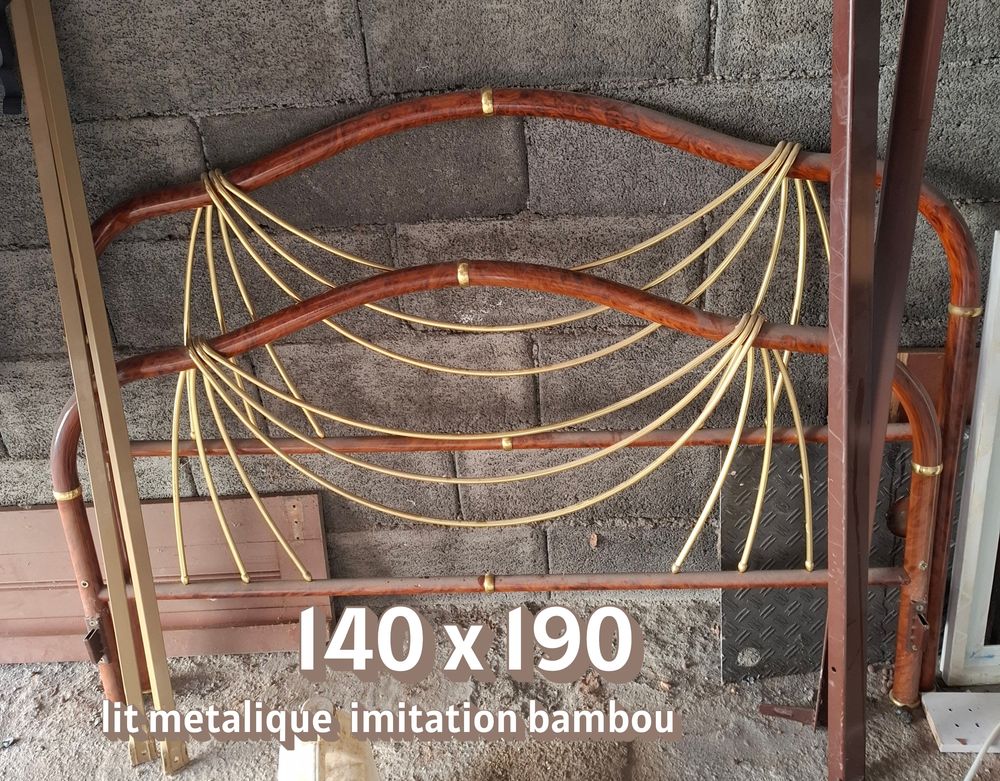 lit metalique  imitation bambou 0 H�ches (65)