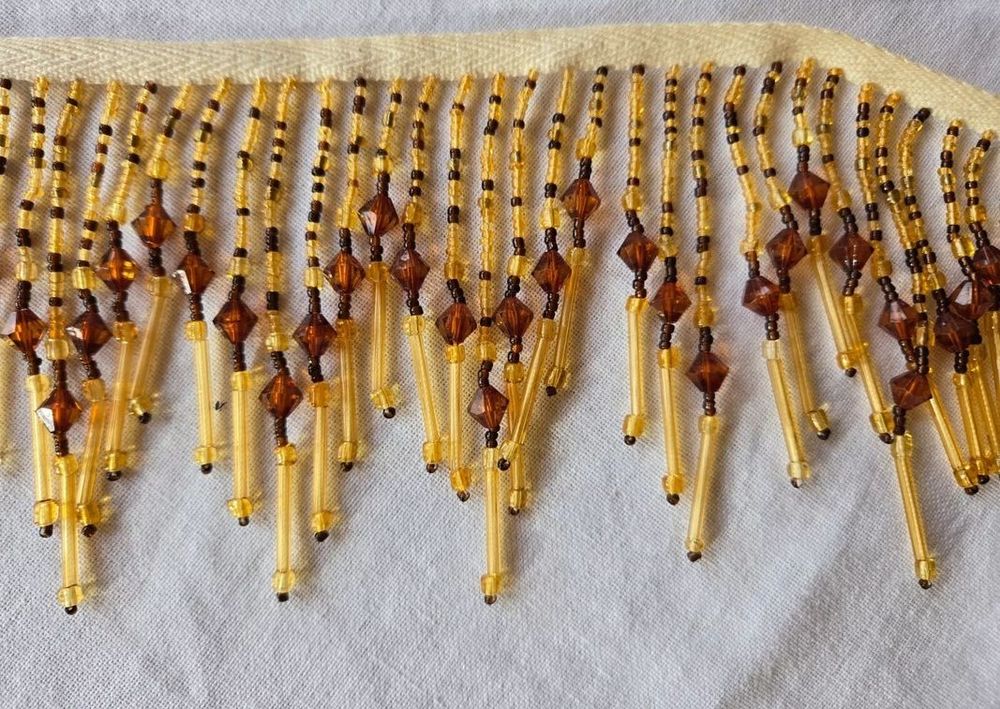 1 m�tre de frange perl�e pampilles perles de verre art d�co 8 Marseille 13 (13)