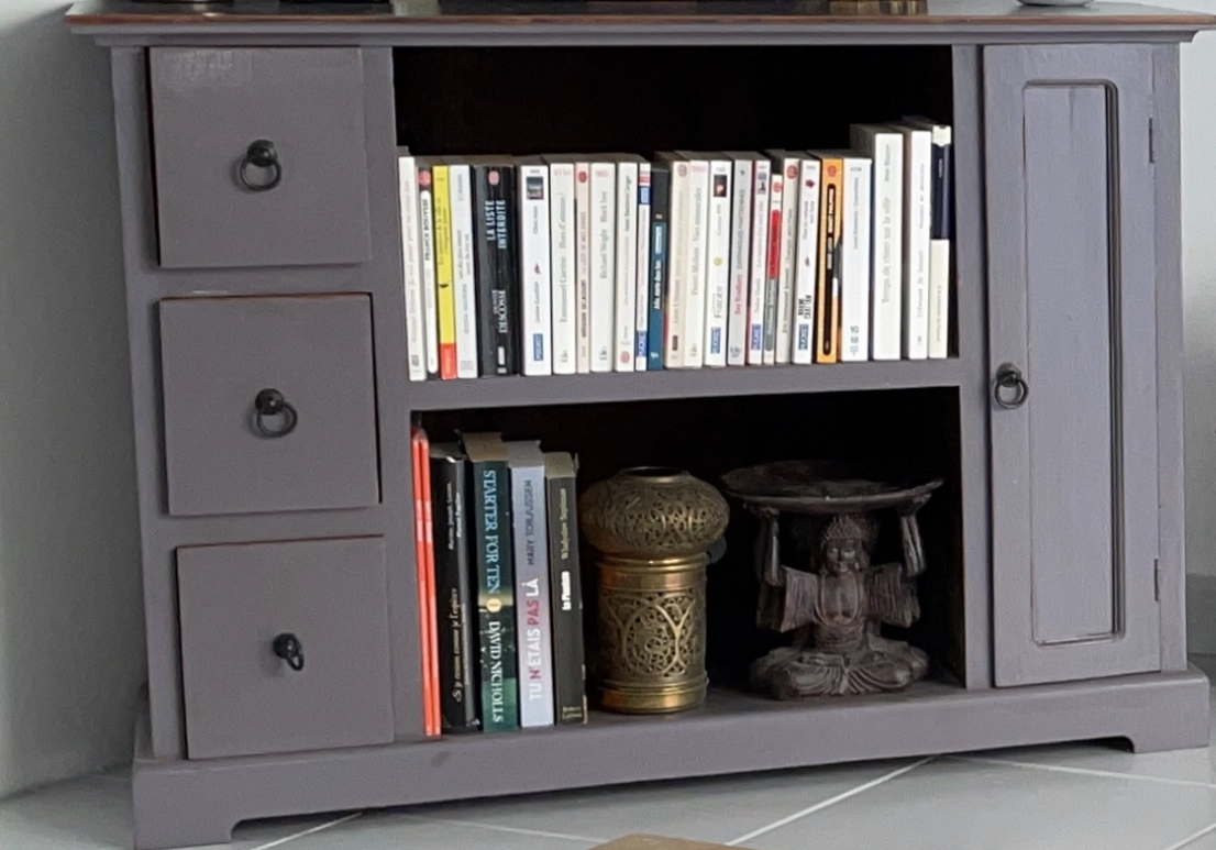 Meuble d'angle en bois repeint gris 60 Saintes (17)