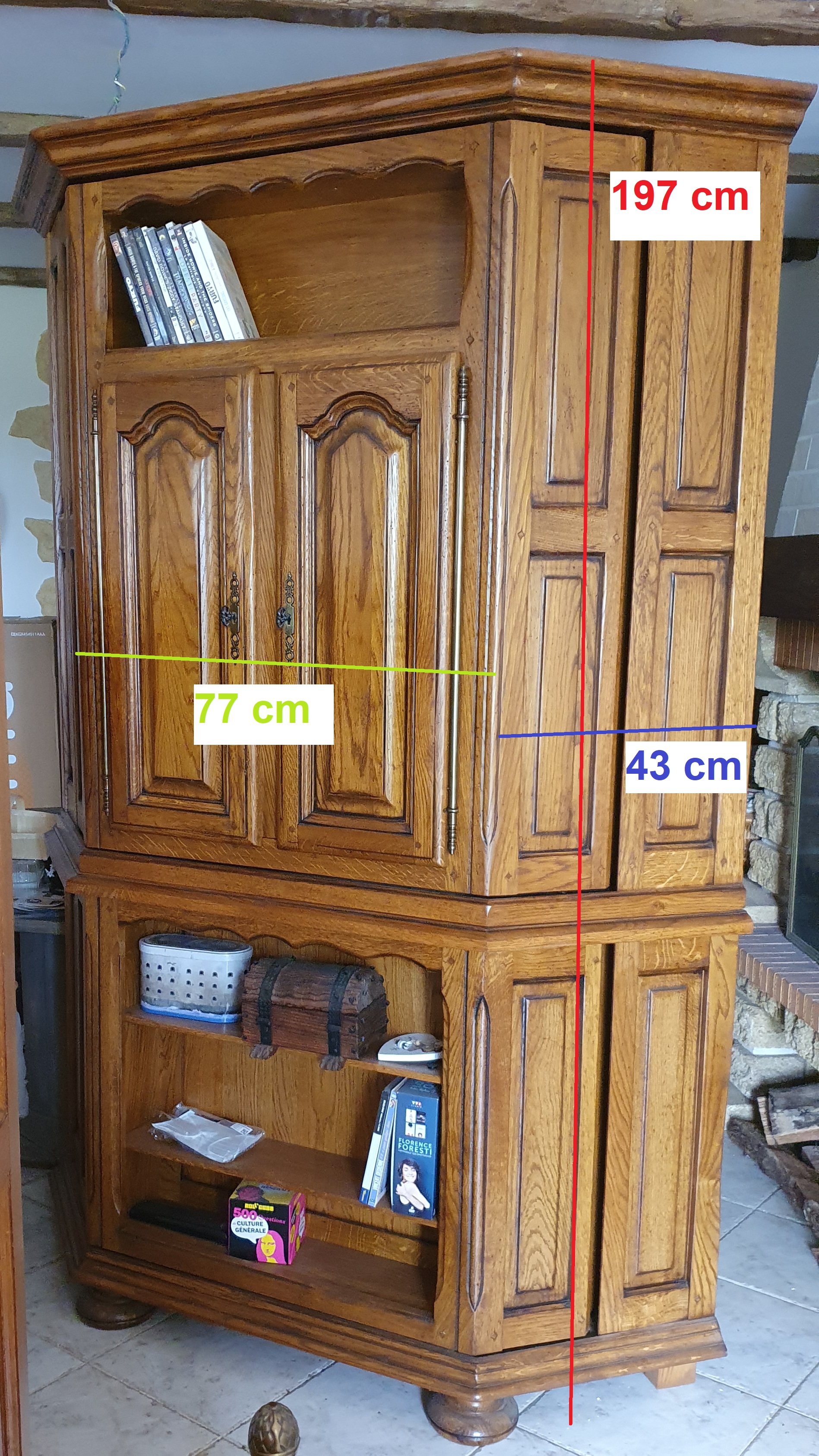 Meuble d'angle t�l�vision ch�ne massif rustique 0 Corbeil-Essonnes (91)