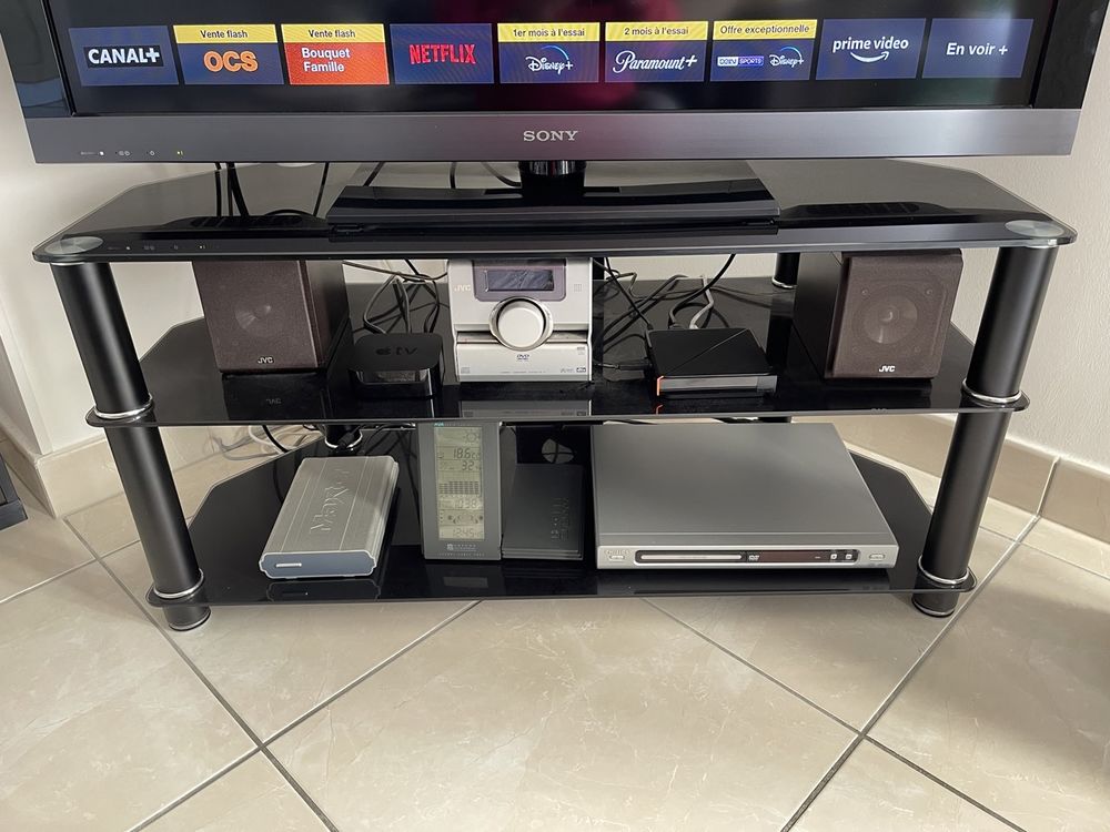 MEUBLE TV ATECA Verre et M�tal 0 Deauville (14)