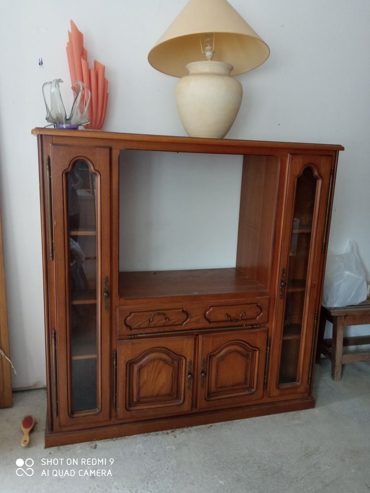 Meuble TV avec rangements sur les cot�s 100 Cossesseville (14)