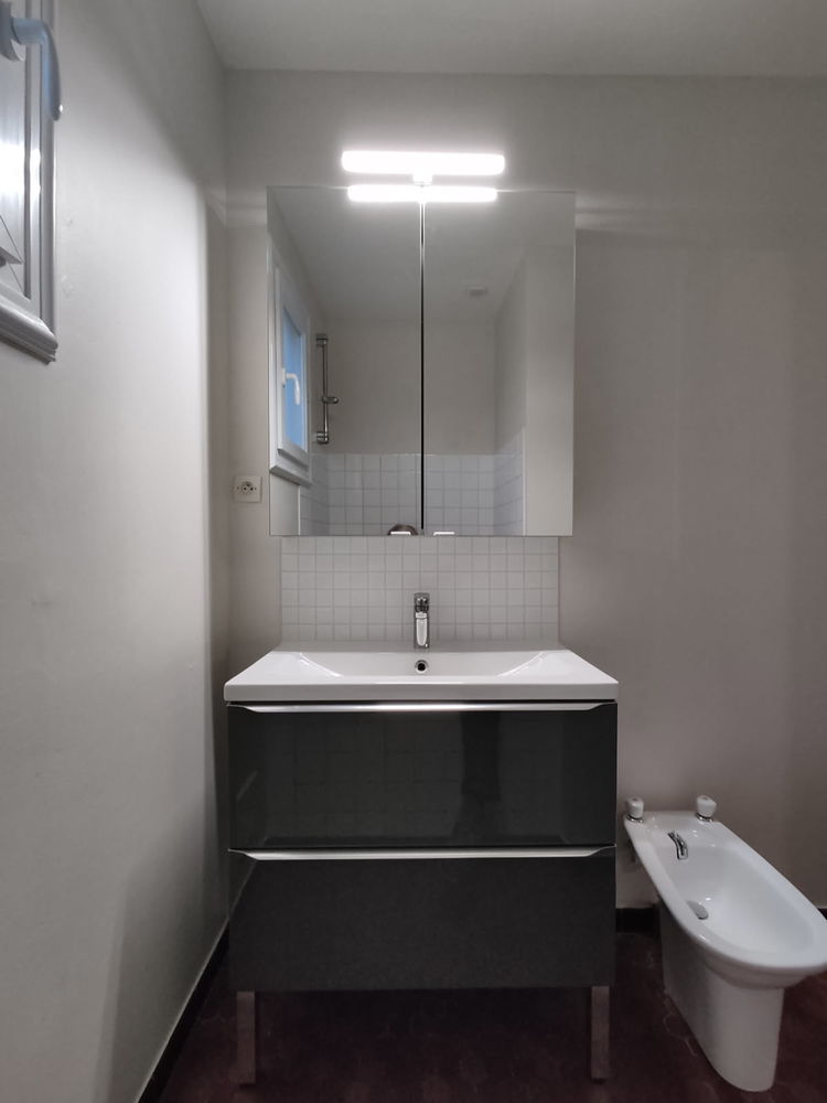Meuble bains 80 cm gris laqu� neuf + vasque et mitigeur 140 Saint-Gervais (85)