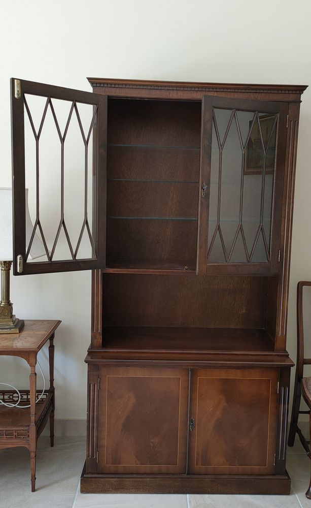 Meuble biblioth�que vitrine en acajou de style anglais 0 Clam (17)
