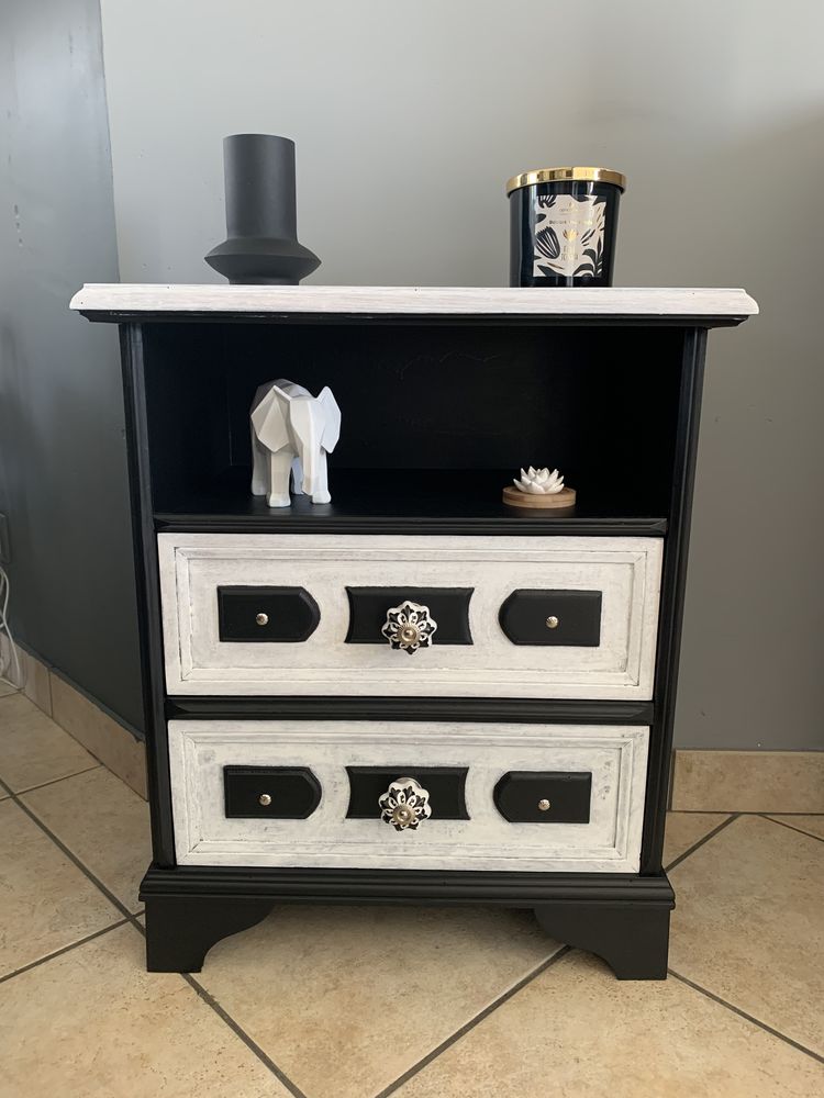 Meuble bois noir et blanc 50 Plouguerneau (29)