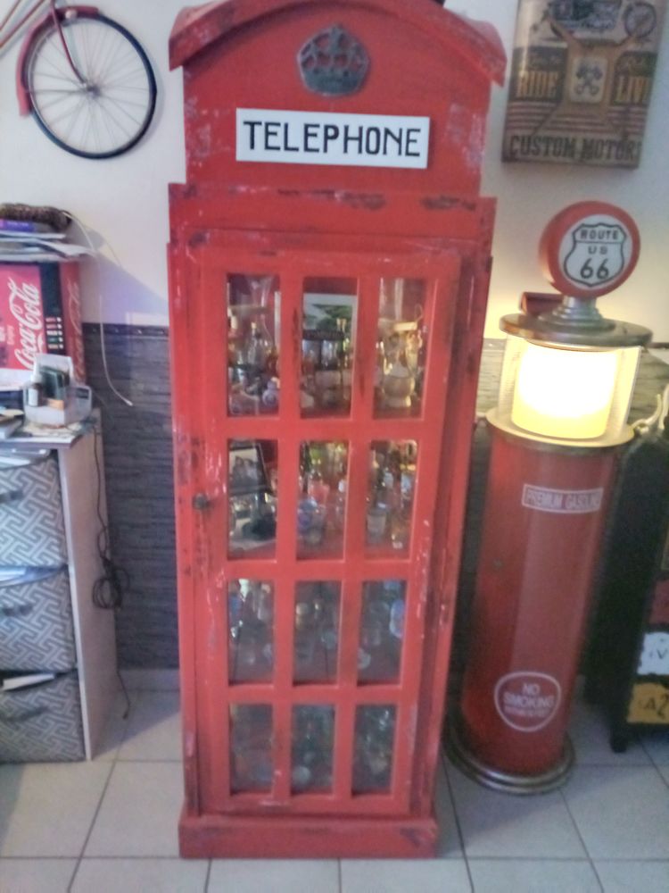 Meuble bois style cabine t�l�phonique anglaise 450 Raismes (59)