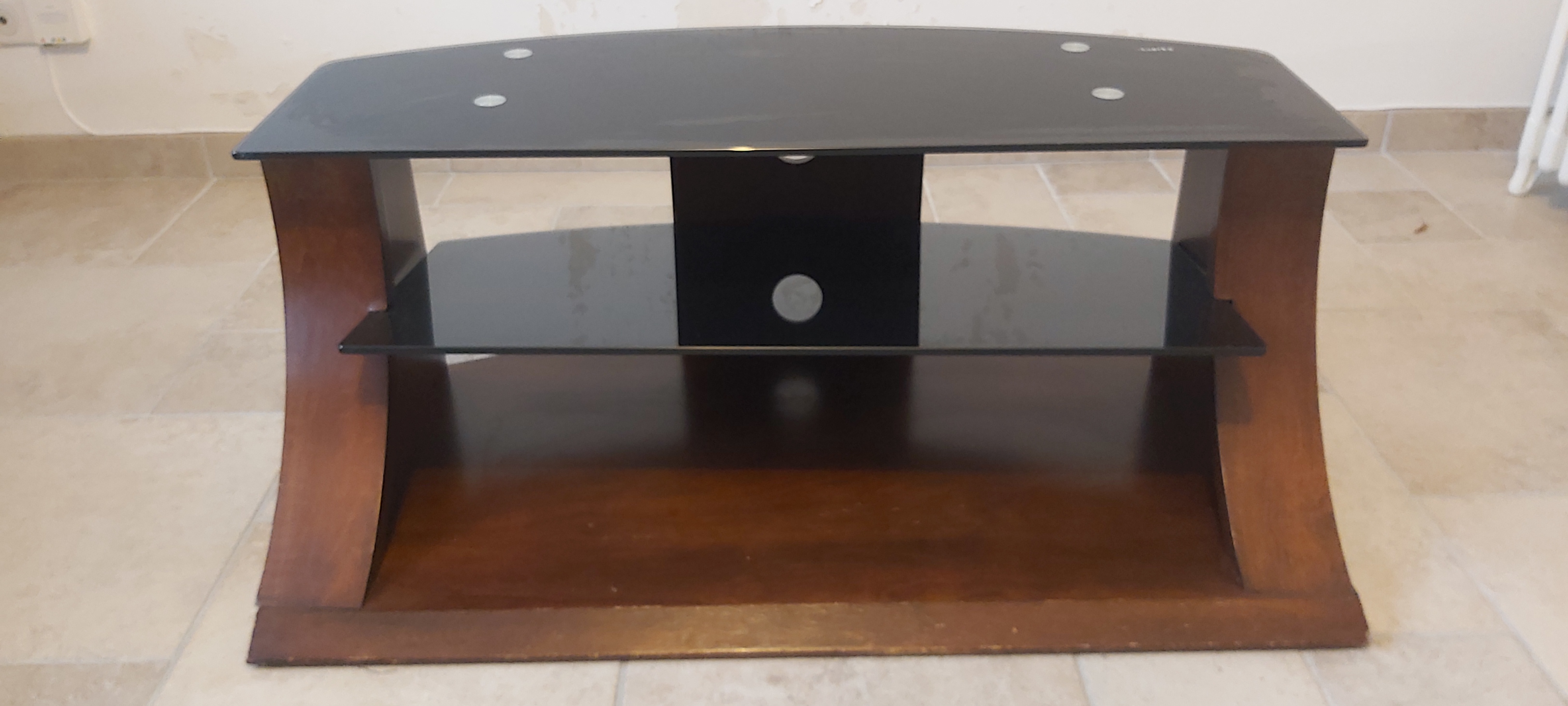 Meuble TV bois et verre fum� 35 Gaillon (27)