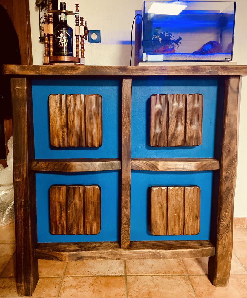 Meuble bar brutaliste lumineux par Aranjou 1960 500 Fuveau (13)