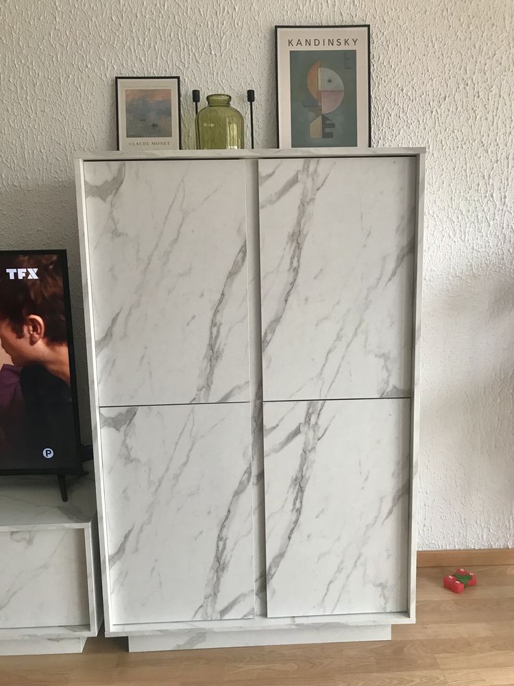 Meuble buffet effet marbre blanc 140 Annemasse (74)