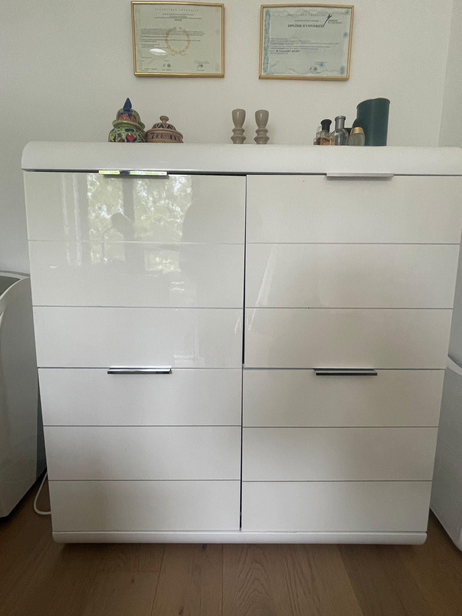 Meuble de bureau / Commode blanc laqu� 90 Viroflay (78)