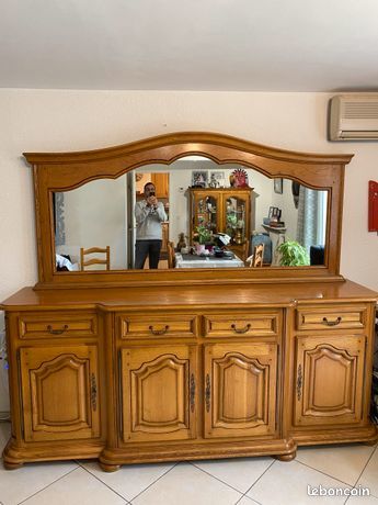 Meuble en chene dore + miroir 0 Miramas (13)