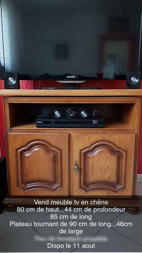 meuble tv en chene massif 50 Saint-Quentin (02)