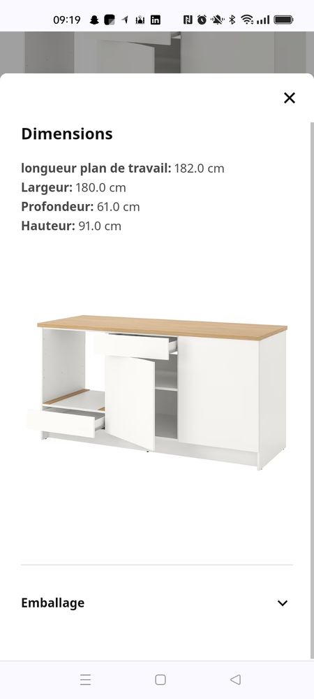 Meuble de cuisine ikea 120 Montigny-le-Bretonneux (78)