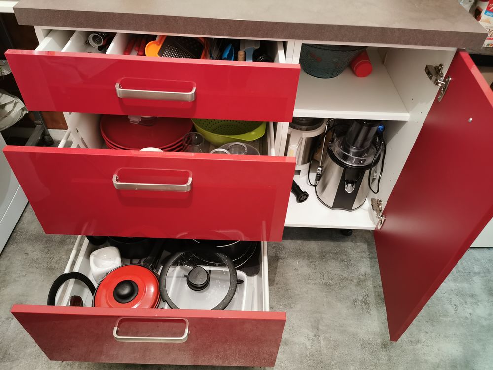 Meuble cuisine rouge 550 Graulhet (81)