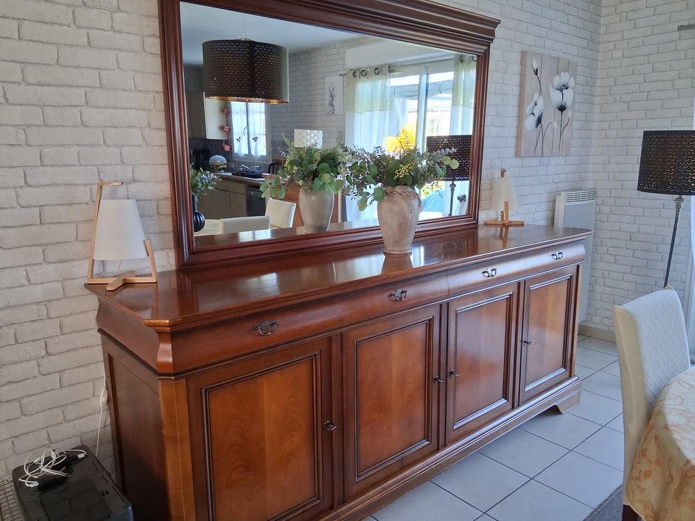 meuble enfilade merisier 4 portes + miroir 0 Chenonceaux (37)