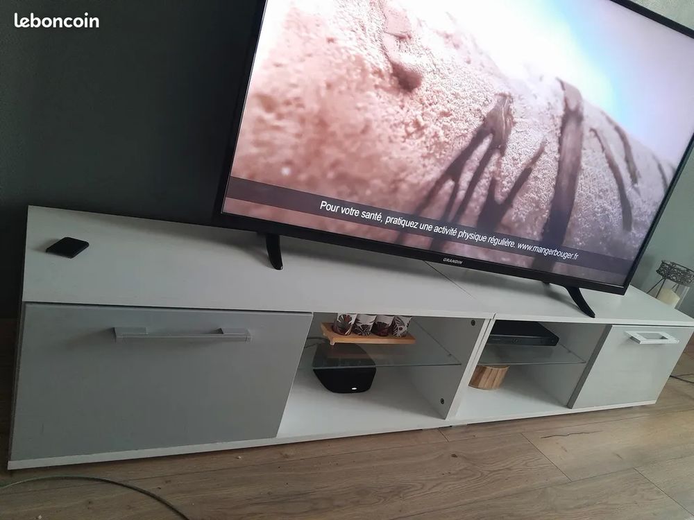 Meuble TV gris clair et blanc 80 Cholet (49)