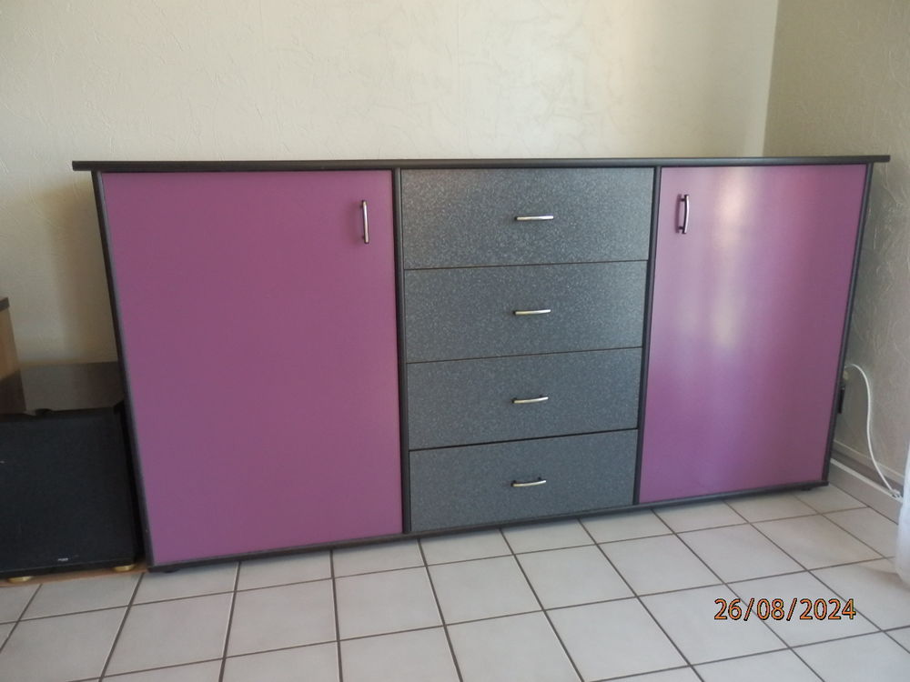 MEUBLE BAS gris tachet� et mauve grande contenance 60 Auzeville-Tolosane (31)
