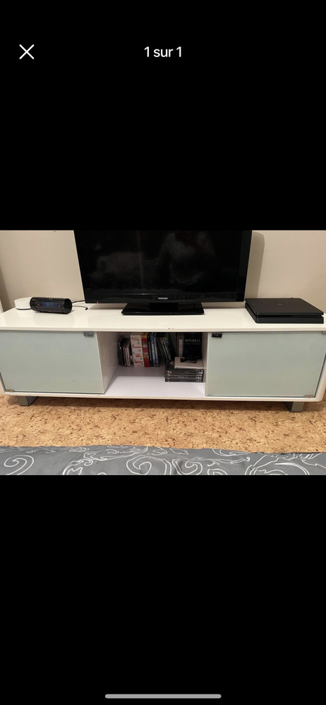 Meuble tv laqu� blanc 
50 Cappelle-la-Grande (59)