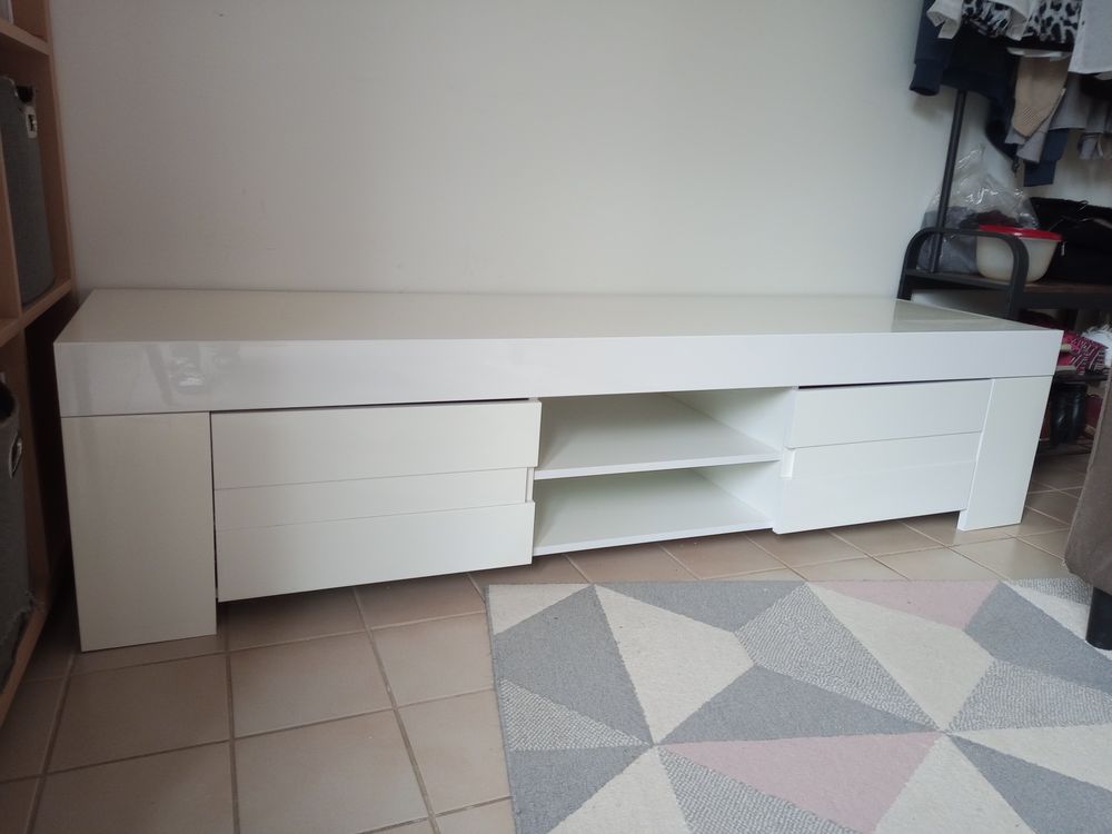 Meuble TV laqu� blanc 50 Thor�-la-Rochette (41)