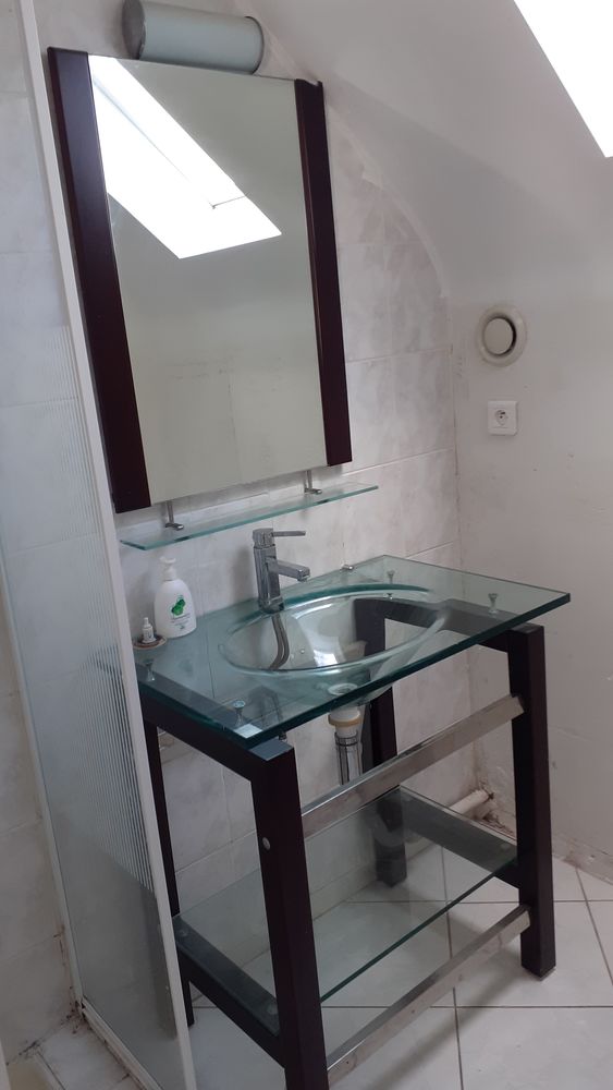 Meuble (m�tal)salle de bain avec vasque enverre (18mm) 90 La Chapelle-sur-Erdre (44)