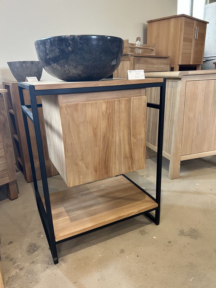 Meuble MICHAL sous vasque en teck massif et m�tal 60 cm NEUF 400 Toulouse (31)